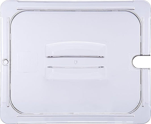 Carlisle FoodService Products 10231U07 StorPlus Half Size Polycarbonate Universal Handled Notched Food Pan Lid, Clear