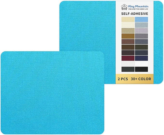 KING MOUNTAIN Canvas Repair Patch 9 x11 Inch 2 Pcs Self-Adhesive Waterproof Fabric Patch for Sofas, Tents, Furniture,Tote Bags, Car Seats (Blue)