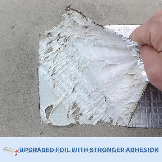 Butyl Tape Waterproof Aluminum Butyl Rubber Tape 12in x 16.4ft, UV-Resistant Leak Proof Seal Strip Patch for RV Patch,Window and Metal Roof Flashing, Patching and Gutter Leak Repair