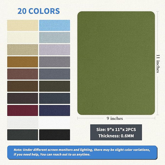 KING MOUNTAIN Canvas Repair Patch 9 x11 Inch 2 Pcs Self-Adhesive Waterproof Fabric Patch for Sofas, Tents, Furniture,Tote Bags, Car Seats (Grass Green)