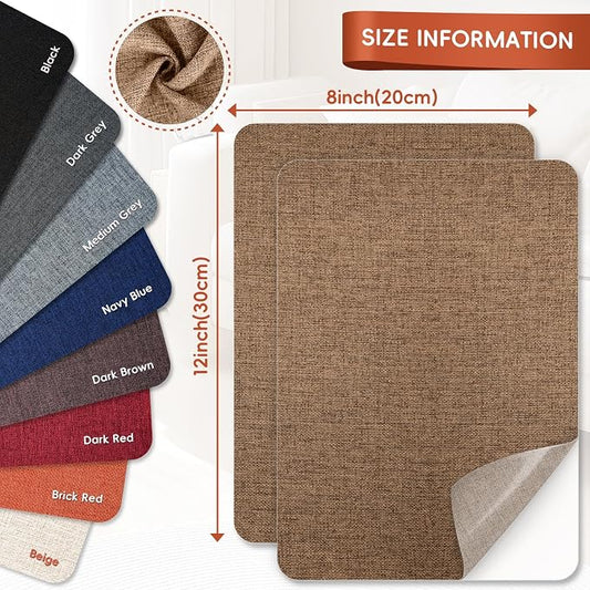 Linen Fabric Repair Tape 2 Pcs 8x12 Inch, Self Adhesive Couch Patch Repair Fabric Tape for Furniture, Linen Patch Kit for Couch, Carpet, Upholstery, Chair, Sofa, Cushion, Bag (Brown)