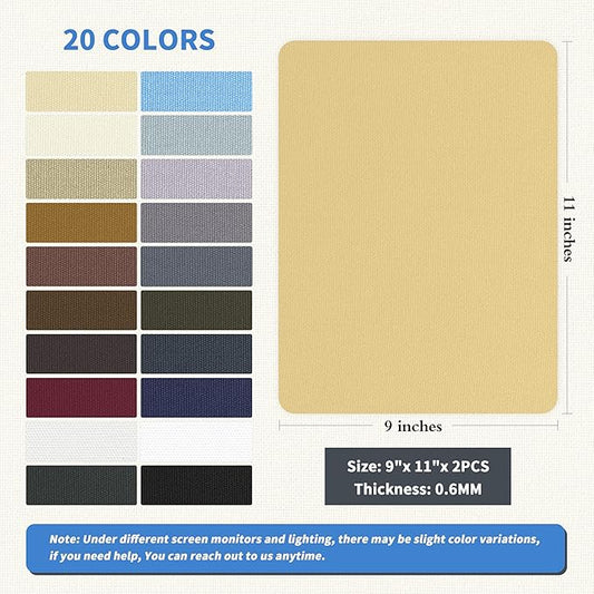 KING MOUNTAIN Canvas Repair Patch 9 x11 Inch 2 Pcs Self-Adhesive Waterproof Fabric Patch for Sofas, Tents, Furniture,Tote Bags, Car Seats (Beige-1)