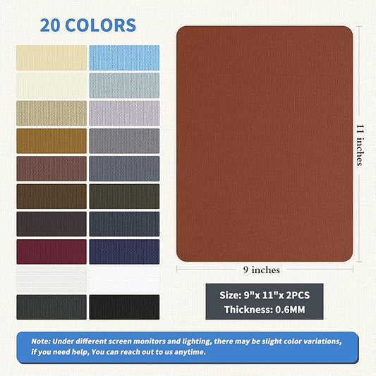 KING MOUNTAIN Canvas Repair Patch 9 x11 Inch 2 Pcs Self-Adhesive Waterproof Fabric Patch for Sofas, Tents, Furniture,Tote Bags, Car Seats (Walnut Brown)
