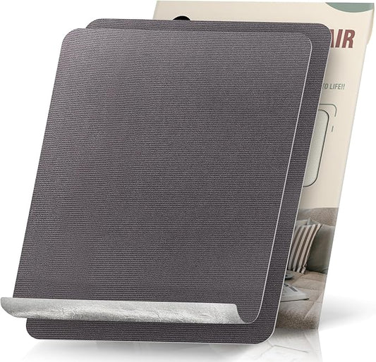 OAZ 2 Pieces 9 x 11 inch Canvas Repair Patches Canvas Fabric Patch Self-Adhesive Fabric Repair Tape Waterproof Outdoor Gear Patch Kit for Boat Cover Awning Sofa Chair Couch Tent Bag (Dark Gray)
