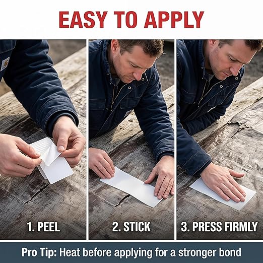 White Repair Tape - 4" x 96 Feet Tent Repair Tape RV Awning Strong Adhesive Waterproof Tarp Repair kit for Indoor/Outdoor Use, RV, Boat Etc.