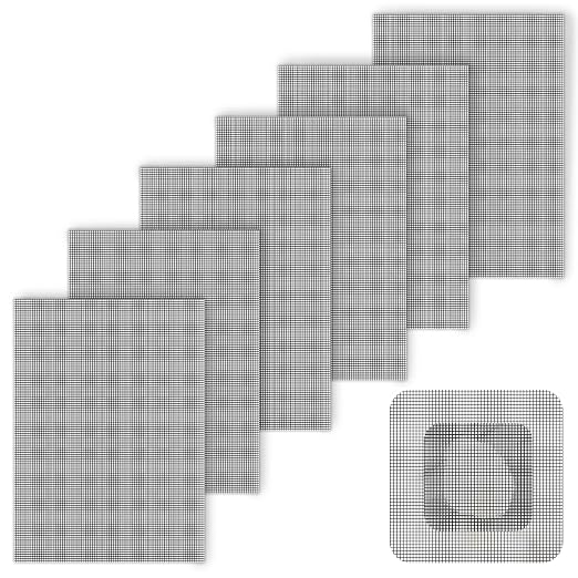 Matenf Window Screen Repair Patch, 6 Patches, 7"x 5"(18cm x 13cm), Black, 3-Layer Strong Adhesive Window Screen Mesh Tape, Repair Kit, Repair for Window and Door Screen Tears Holes
