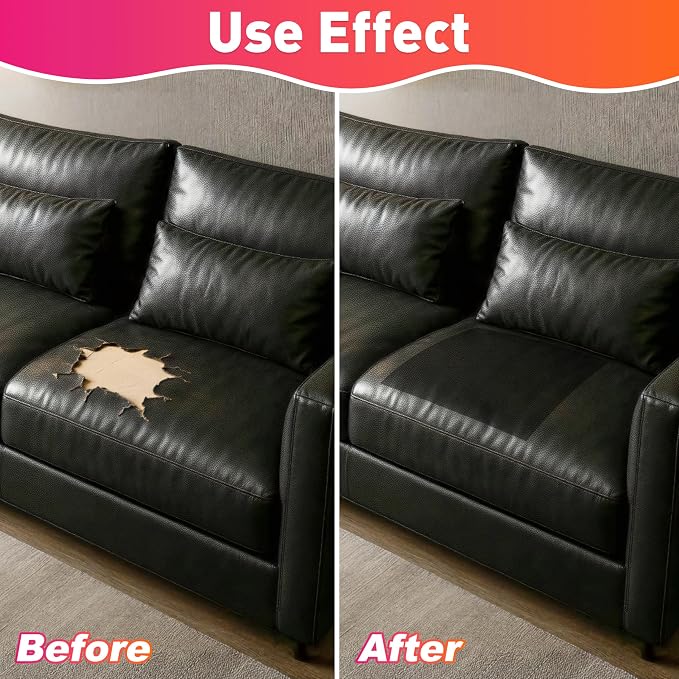 Meneng Self-Adhesive Leather Repair Patch: 17"x79" Cat Scratches Vinyl Repair Tape - Scratch-Resistant Furniture Patch Kit for Sofa Couch & Car Seat