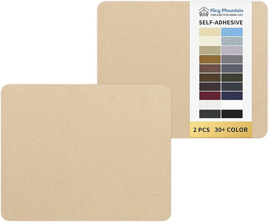 KING MOUNTAIN Canvas Repair Patch 9 x11 Inch 2 Pcs Self-Adhesive Waterproof Fabric Patch for Sofas, Tents, Furniture,Tote Bags, Car Seats (Khaki)