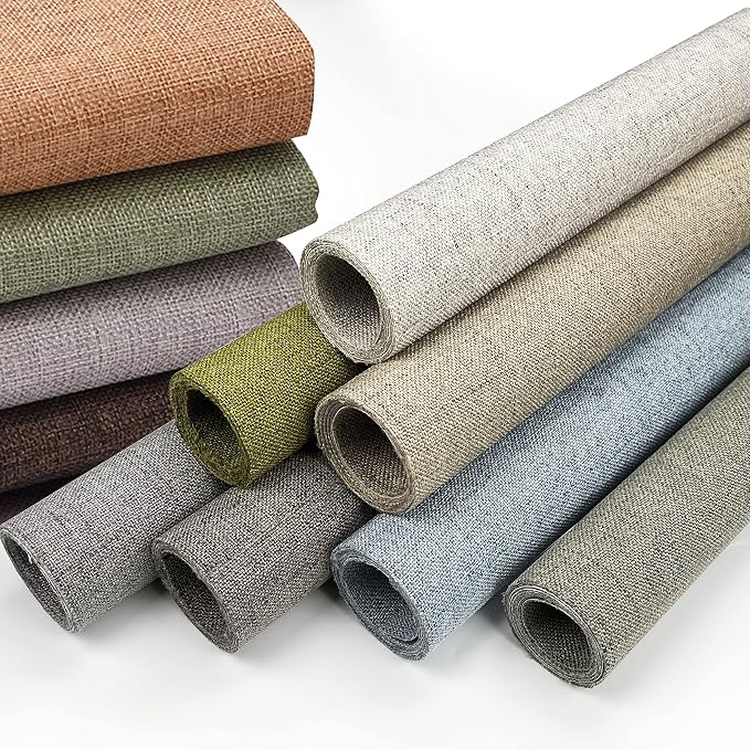 Coarse Linen Repair Patches, Self-Adhesive Linen Fabric Patches, 12X40 inch Extra Size, Multi Color, Can be Used for Linen Sofa Repair (12" x 40",Cocoa Color)
