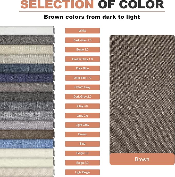 Fine Linen Repair Patches, Self-Adhesive Linen Fabric Patches, 12X40 inch Extra Size, Multi Color, Can be Used for Linen Sofa Repair(12" x 40",Brown 1.0)