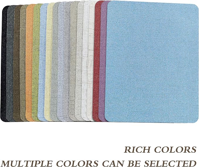KING MOUNTAIN Fine Linen Repair Patches, Self-Adhesive Linen Fabric Patches, 8X11 inch Extra Size, Multi Color, Can be Used for Linen Sofa Repair (Black,8" x 11")