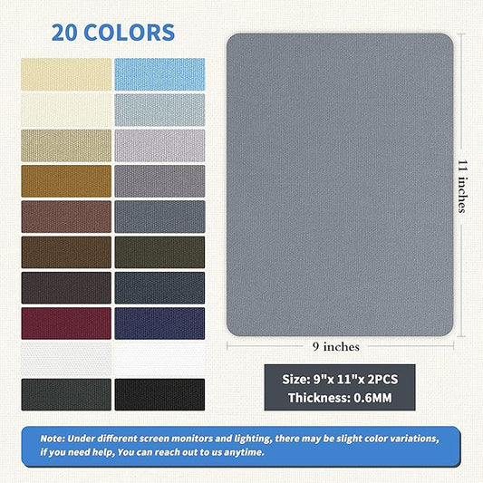 KING MOUNTAIN Canvas Repair Patch 9 x11 Inch 2 Pcs Self-Adhesive Waterproof Fabric Patch for Sofas, Tents, Furniture,Tote Bags, Car Seats (Grey-1)