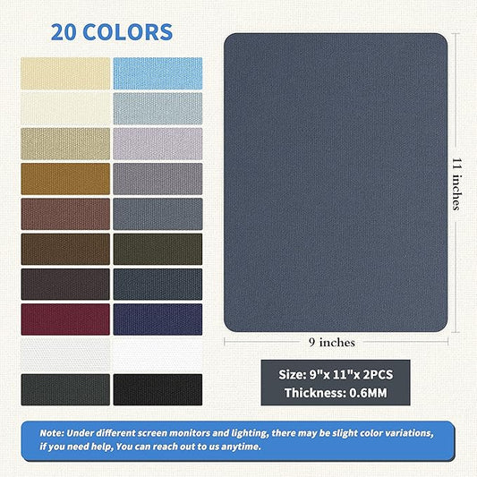KING MOUNTAIN Canvas Repair Patch 9 x11 Inch 2 Pcs Self-Adhesive Waterproof Fabric Patch for Sofas, Tents, Furniture,Tote Bags, Car Seats (Dark Grey-1)