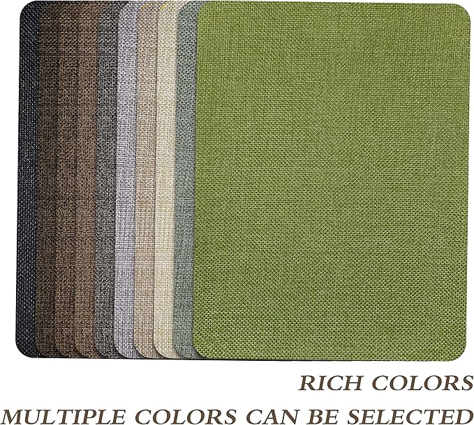 KING MOUNTAIN Coarse Linen Repair Patches, Self-Adhesive Linen Fabric Patches, 8X11 inch 2 PCS, Multi Color, Can be Used for Linen Sofa Repair(8" x 11"-2PCS,Black 1.0)