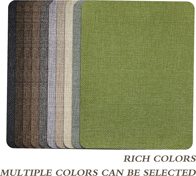KING MOUNTAIN Coarse Linen Repair Patches, Self-Adhesive Fabric, 8X11 Inch 2 PCS, Multi Color, for Sofa (Beige 1.0)