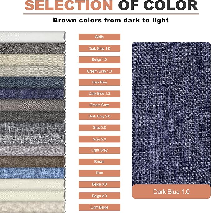 KING MOUNTAIN Fine Linen Repair Patches, 12" x 40" Self-Adhesive, Polyester, Rectangular, 1 Pack (Dark Blue, 1.0,)