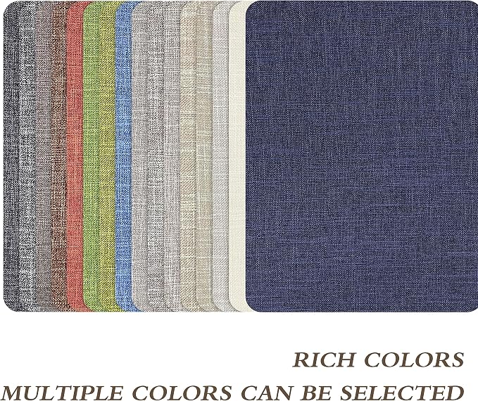 KING MOUNTAIN Fine Linen Fabric Patches, Self-Adhesive, 8x11 inch, Multi Color, For Linen Sofa and Clothes Repair (2PCS, Dark Blue)